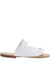 Rk Toe-strap Flat Sandals In White