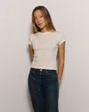 Rlt Pointelle Cap Sleeve Top In White