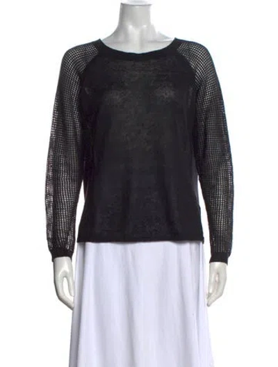 Pre-owned Rlx By Ralph Lauren Linen Crew Neck Sweater In Black