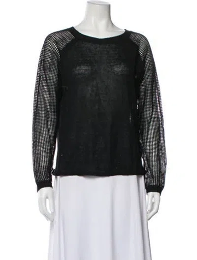 Pre-owned Rlx By Ralph Lauren Linen Scoop Neck Sweater In Black