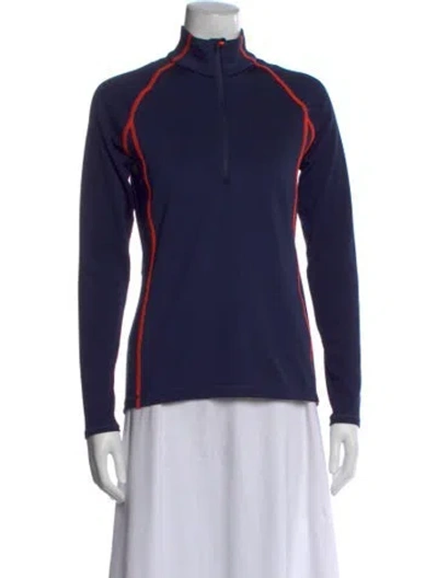 Pre-owned Rlx By Ralph Lauren Mock Neck Sweater In Blue