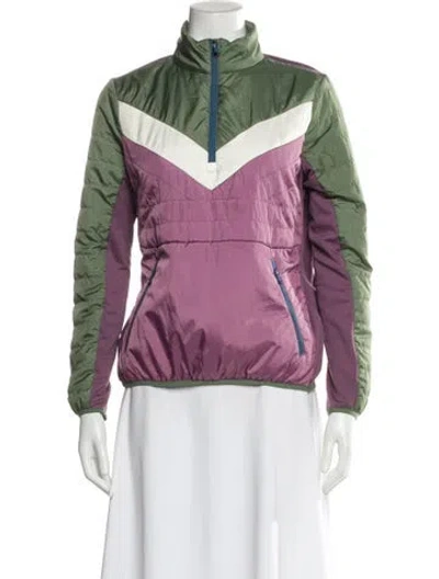 Pre-owned Rlx By Ralph Lauren Striped Bomber Jacket In Purple