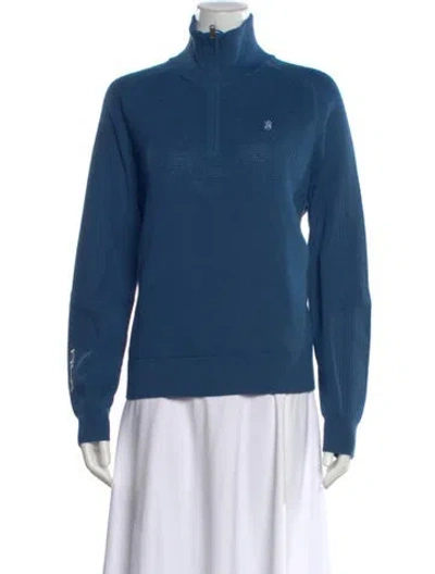 Pre-owned Rlx By Ralph Lauren Wool Mock Neck Sweater W/ Tags In Blue