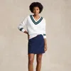 Rlx Golf 17" Pleated Four Way-stretch Skort In Refined Navy