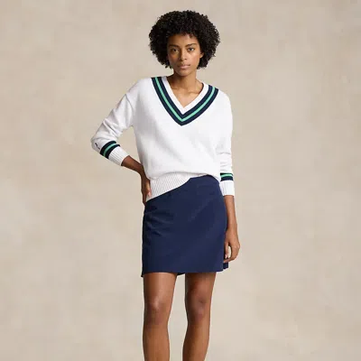 Rlx Golf 17" Pleated Four Way-stretch Skort In Refined Navy