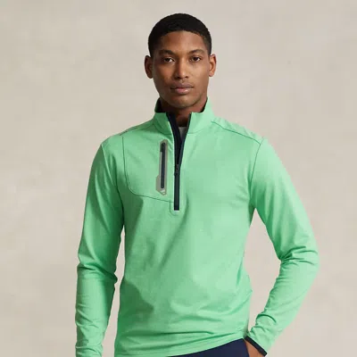 Rlx Golf Classic Fit Luxury Jersey Pullover In Cabana Green Heather