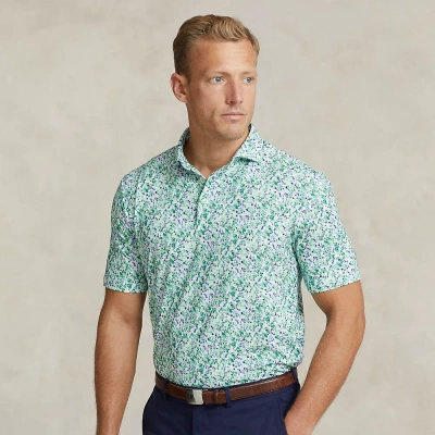 Rlx Golf Classic Fit Performance Polo Shirt In Pastel Mint Mini Floral