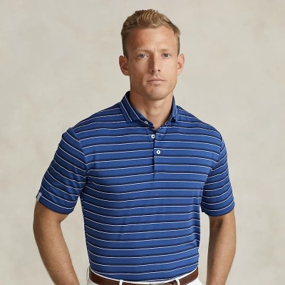 Rlx Golf Classic Fit Stretch Jersey Polo Shirt In Beach Royal Multi