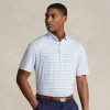 Rlx Golf Classic Fit Stretch Jersey Polo Shirt In Oxford Blue Multi