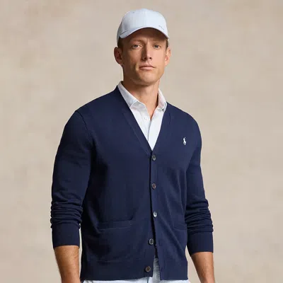 Rlx Golf Performance Cotton-blend Cardigan In Refined Navy