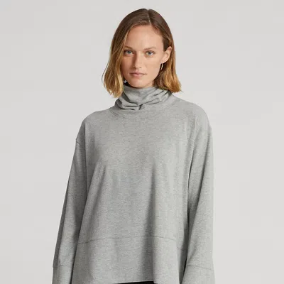 Rlx Golf Performance Cotton-blend Turtleneck In Light Grey Heather