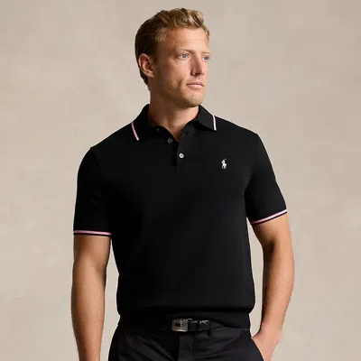 Rlx Golf Performance Knit Polo Shirt In Black