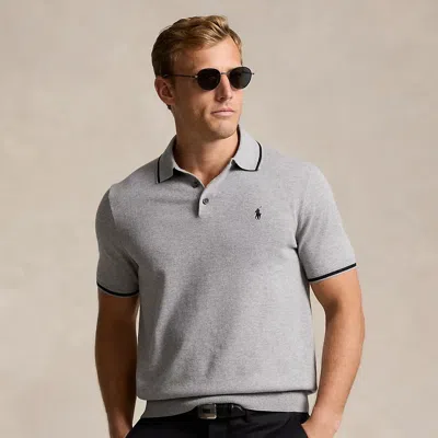 Rlx Golf Performance Knit Polo Shirt In Grey