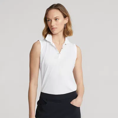 Rlx Golf Sleeveless Piqué Polo Shirt In Ceramic White
