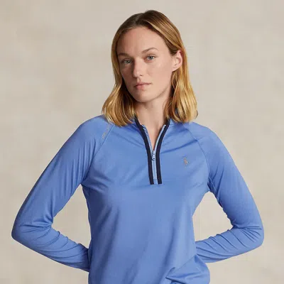 Rlx Golf Stretch Jersey Quarter-zip Pullover In Blue