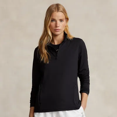 Rlx Golf Stretch Jersey Quarter-zip Pullover In Polo Black