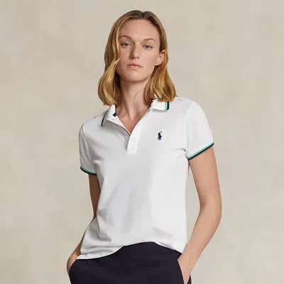 Rlx Golf Tailored Fit Jersey Polo Shirt In White