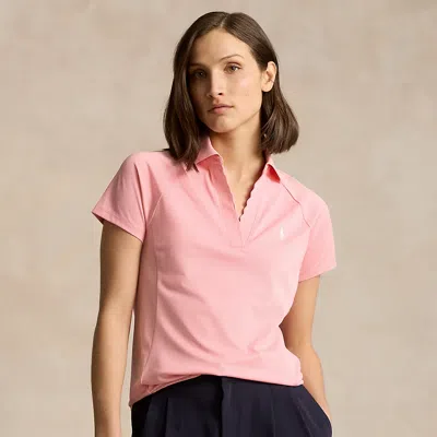 Rlx Golf Tailored Fit Mesh Polo Shirt In Pink