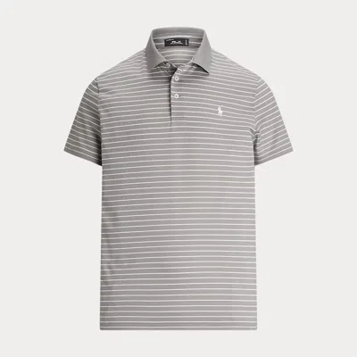 Rlx Golf Tailored Fit Performance Mesh Polo Shirt In Grey