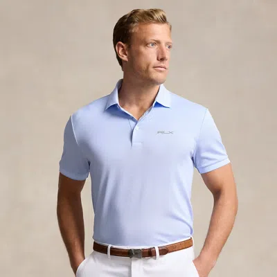 Rlx Golf Tailored Fit Performance Polo Shirt In Blue