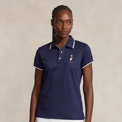 Rlx Golf Tailored Fit Polo Bear Polo Shirt In Blue
