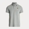 Rlx Golf Tailored Fit Polo Bear Polo Shirt In Gray