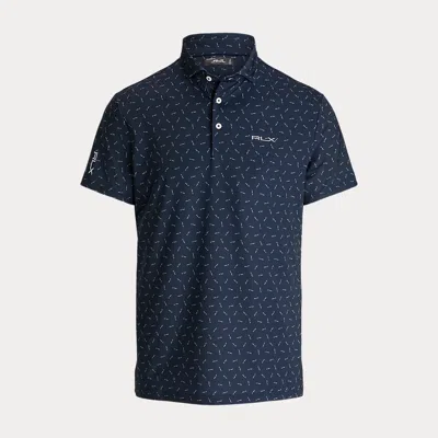 Rlx Golf Tailored Fit Rlx-print Polo Shirt In Blue