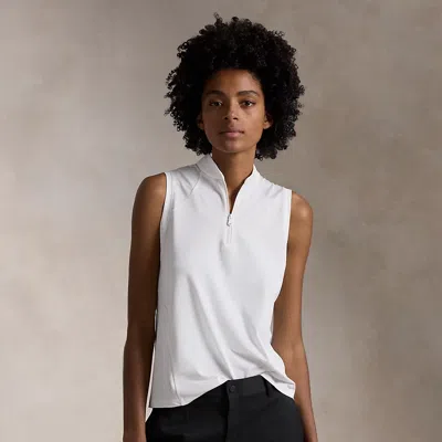 Rlx Golf Tailored Fit Sleeveless Piqué Shirt In Ceramic White