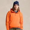 Rlx Terry-back Fleece Quarter-zip Hoodie In Orange