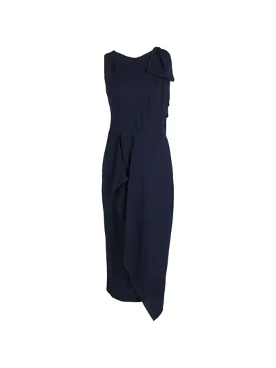 Pre-owned Rm By Roland Mouret Bow Detail Midi Dress In Blue