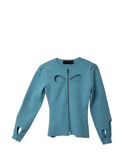 Pre-owned Rm By Roland Mouret Cutout Longsleeve Top In Blue