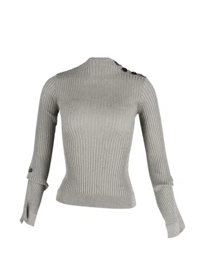 Pre-owned Rm By Roland Mouret Ribbed-knit Sweater In Gray