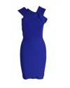 Rm By Roland Mouret Roland Mouret Asymmetric Fitted Dress In Blue Rayon In Blue