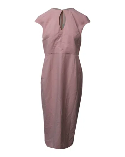 Rm By Roland Mouret Roland Mouret Chiswell Key Hole Sheath Dress In Pink Polyester