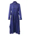 Rm By Roland Mouret Roland Mouret Double Breasted Coat In Blue Acrylic In Blue
