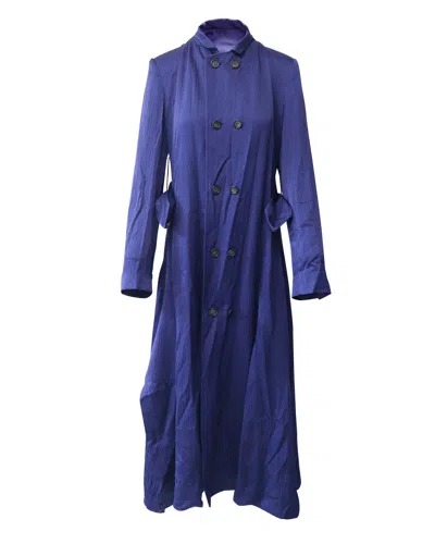 Rm By Roland Mouret Roland Mouret Double Breasted Coat In Blue Acrylic