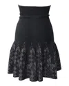 Rm By Roland Mouret Roland Mouret Fluted Godet Skirt In Black Viscose In Black