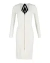 Rm By Roland Mouret Roland Mouret Front Zip Bodycon Dress In Cream Wool In White