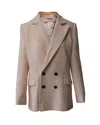Rm By Roland Mouret Roland Mouret Gilroy Double Breasted Jacket In Pastel Pink Wool In Pink