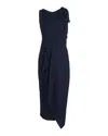 Rm By Roland Mouret Roland Mouret Midi Dress In Navy Blue Polyester In Blue