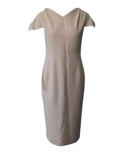 Rm By Roland Mouret Roland Mouret Midi Dress In Pastel Pink Polyester In Neutral