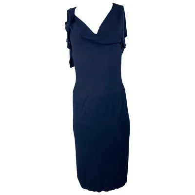 Pre-owned Rm By Roland Mouret Roland Mouret Navy And Black Dress, Size 38 In Blue