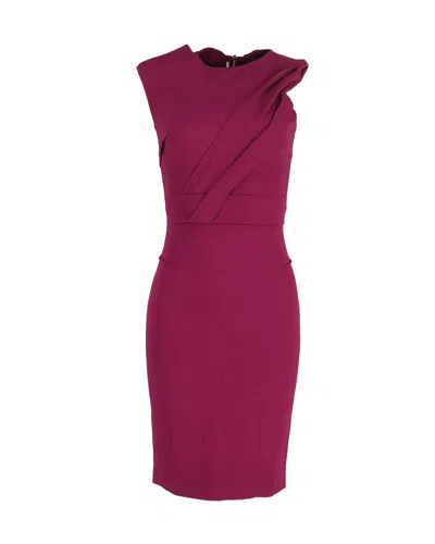 Rm By Roland Mouret Roland Mouret Nepa Asymmetric Draped Fitted Dress In Purple Viscose