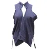 Rm By Roland Mouret Roland Mouret Sheer Sleeveless Top In Blue Silk In Blue