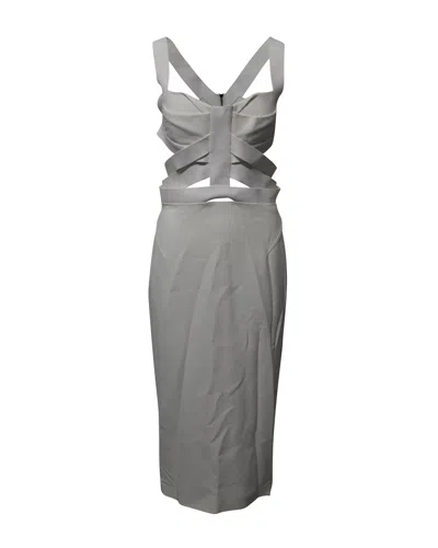 Rm By Roland Mouret Roland Mouret Skeleton Structured Dress In White Polyester In Gray