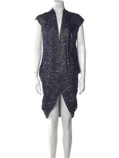 Pre-owned Rm By Roland Mouret Silk Knee-length Dress In Blue