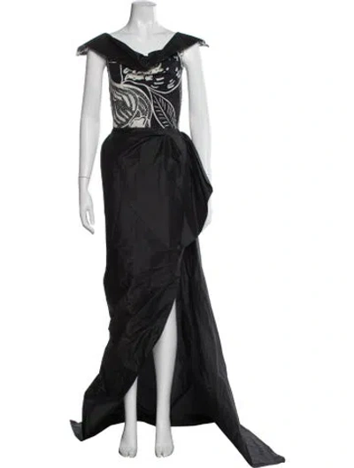 Pre-owned Rm By Roland Mouret Silk Long Dress In Black