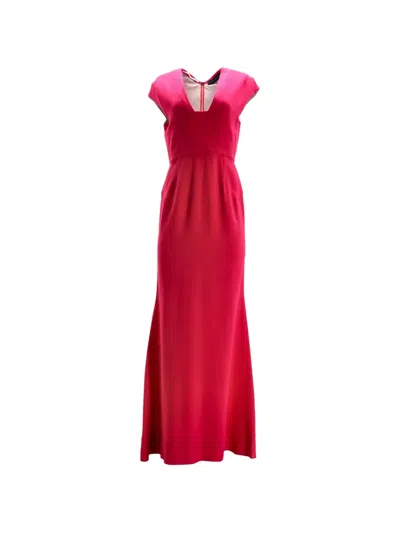 Pre-owned Rm By Roland Mouret Square-neck Cut-out Evening Dress In Pink