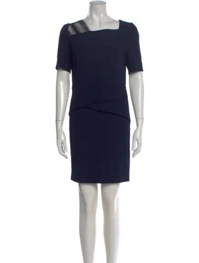 Pre-owned Rm By Roland Mouret Square Neckline Knee-length Dress In Blue