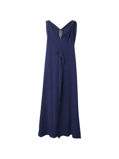 Pre-owned Rm By Roland Mouret V-neck Cutout Maxi Dress In Blue